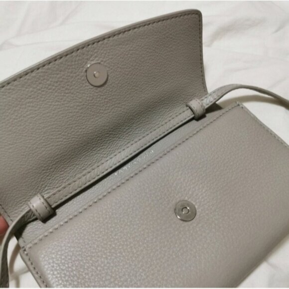 Tory Burch Dove Gray Wallet On Chain Shoulder bag Clutch - Picture 11 of 16